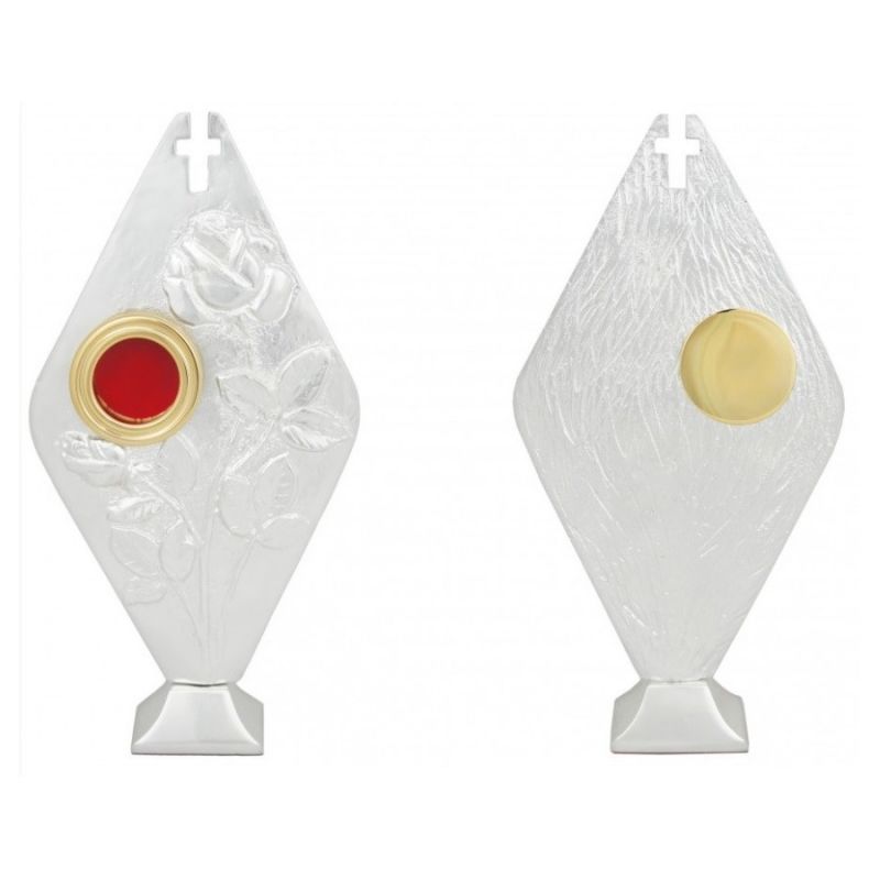 Relikwiarz mosiężny, srebrny 23,5 cm - dedykowany św. Ricie (14S) - Relikwiarz mosiężny, srebrny 23,5 cm - dedykowany św. Ricie (14S)
