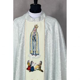 Ornat Maryjny MB Fatimska - tkanina brokat (1K) - zdjęcie 2 - Ornat Maryjny MB Fatimska - tkanina brokat (1K)
