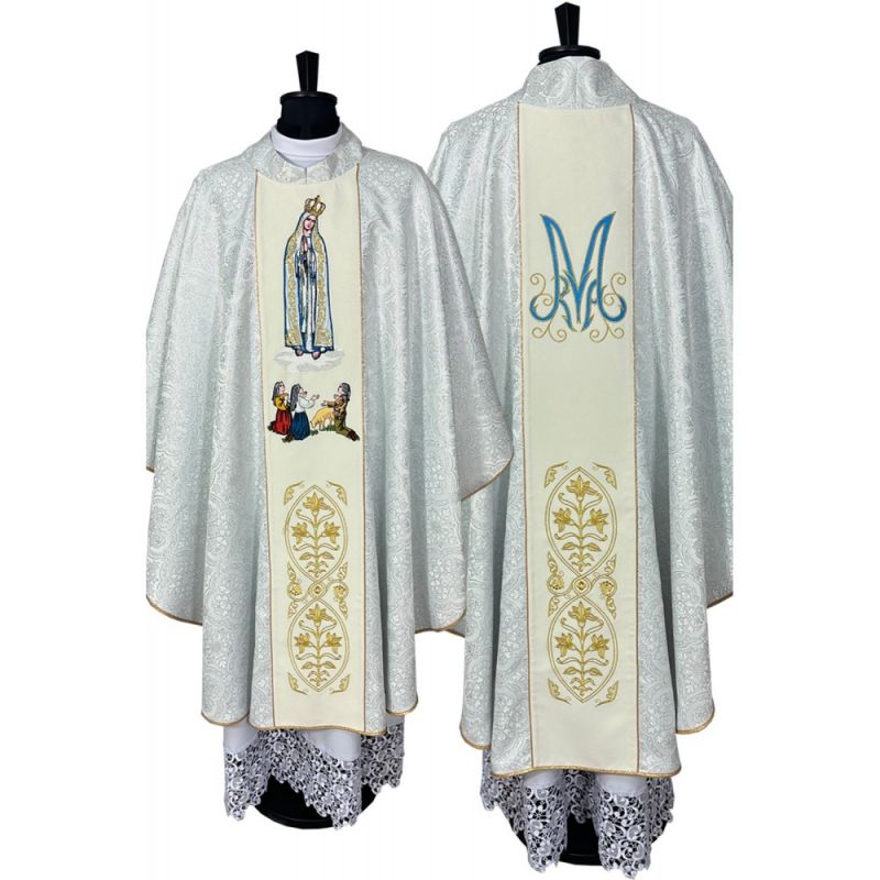 Ornat Maryjny MB Fatimska - tkanina brokat (1K) - Ornat Maryjny MB Fatimska - tkanina brokat (1K)