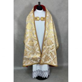 Welon liturgiczny bogato zdobiony - tkanina brokatowa (1K) - zdjęcie 3 - Welon liturgiczny bogato zdobiony - tkanina brokatowa (1K)