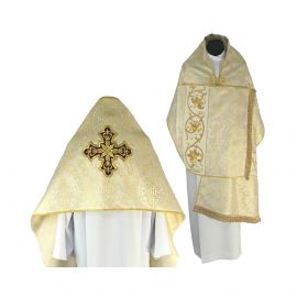Welon liturgiczny krzyż brokat jasnozłoty