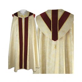 Kapa semi gotycka jasnozłoty brokat - KAPY LITURGICZNE
