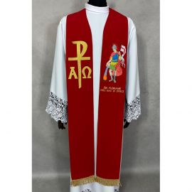 Stuła haftowana z motywem św. Floriana (1K) - zdjęcie 2 - Stuła haftowana z motywem św. Floriana (1K)