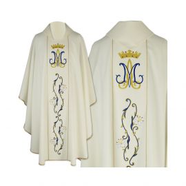 Ornat haftowany Maryjny ecru (30) - Ornaty Maryjne