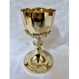 Kielich mszalny, winogrona, złocony + srebrzony - 20 cm (15D)