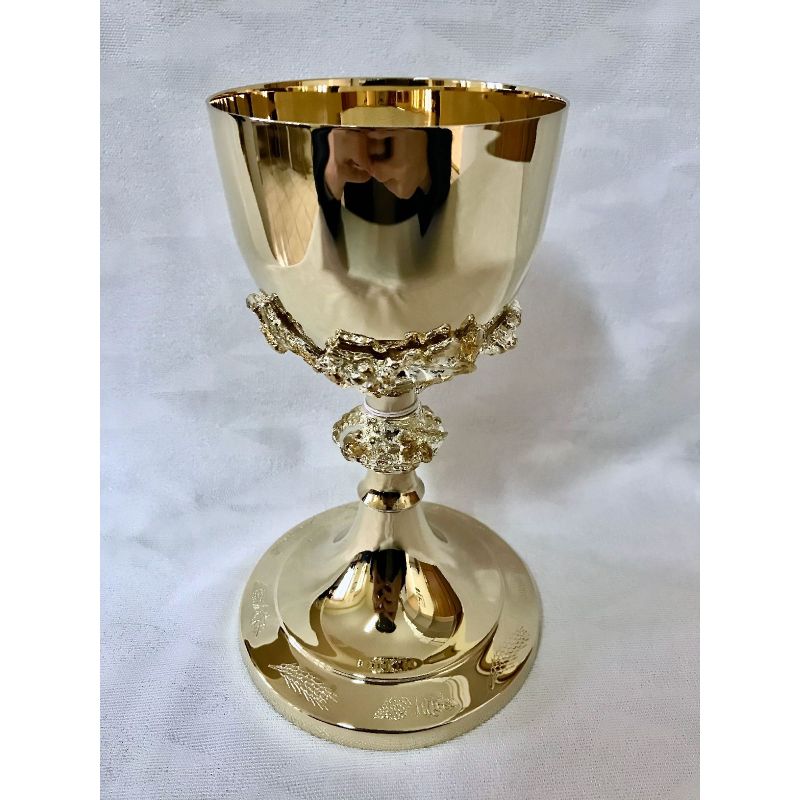 Kielich mszalny, winogrona, złocony + srebrzony - 20 cm (15D) - Kielich mszalny, winogrona, złocony + srebrzony - 20 cm (15D)