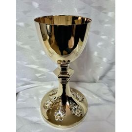 Kielich mszalny, neogotycki,nodus 6 kąt, złocony - 26 cm (18D)