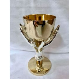 Kielich mszalny, pozłacany, dłonie, nodus odlew - 21 cm (27D)