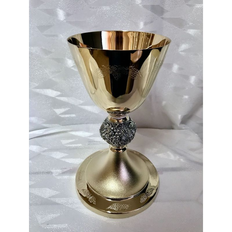 Kielich mszalny, pozłacany, winogrona, kłosy - 20 cm (40D) - Kielich mszalny, pozłacany, winogrona, kłosy - 20 cm (40D)