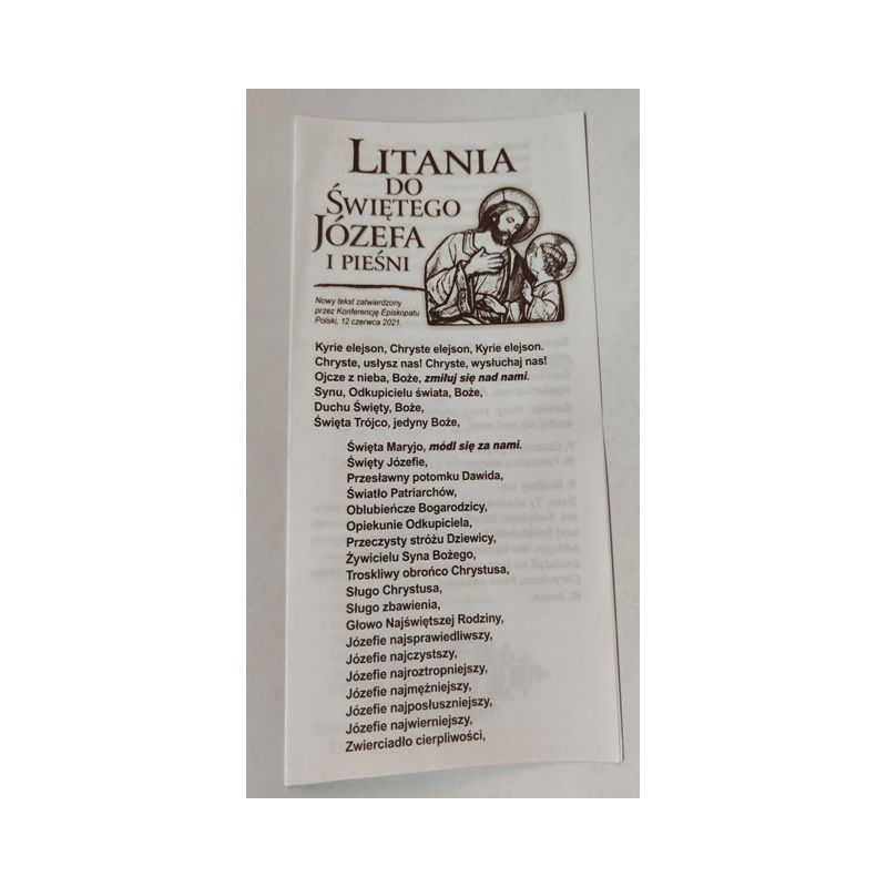 Litania do Św. Józefa i pieśni - folder 1 szt - Litania do Św. Józefa i pieśni - folder 1 szt