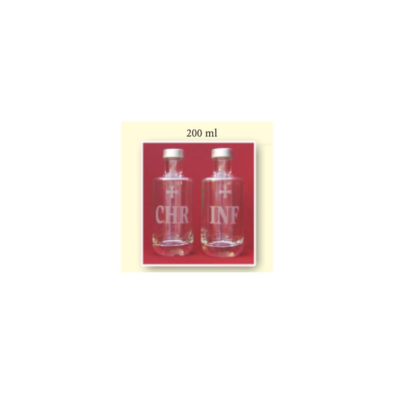 Komplet dwóch butelek na oleje święte 200 ml - CHR, INF - Komplet dwóch butelek na oleje święte 200 ml - CHR, INF