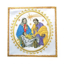 Palka Boże Narodzenie - haftowana - kolor biały, srebrny
