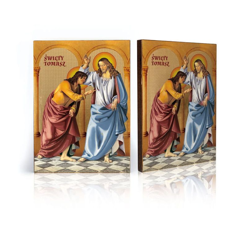 Ikona religijna Święty Tomasz i Jezus Chrystus - Ikona religijna Święty Tomasz i Jezus Chrystus
