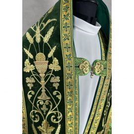 Kapa rzymska zielona ze stułą (26K) - zdjęcie 4 - Kapa rzymska zielona ze stułą (26K)