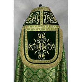 Kapa rzymska zielona ze stułą (26K) - zdjęcie 3 - Kapa rzymska zielona ze stułą (26K)