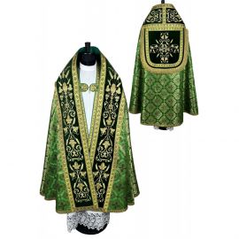Kapa rzymska zielona ze stułą (26K) - KAPY LITURGICZNE