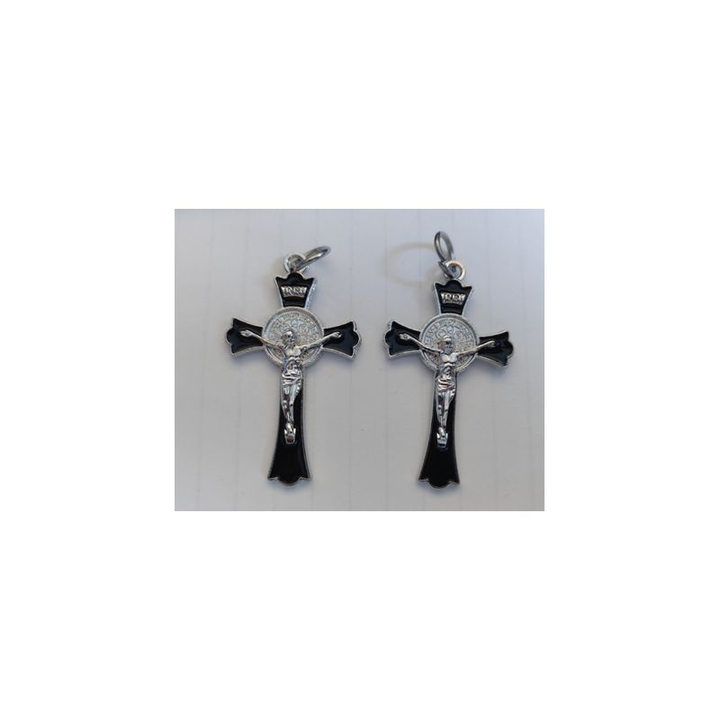Krzyżyk Św. Benedykta 4,5x2,5 cm (czarna emalia) - Krzyżyk Św. Benedykta 4,5x2,5 cm (czarna emalia)