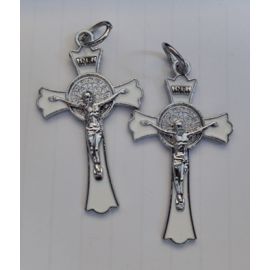 Krzyżyk Św. Benedykta 4,5x2,5 cm (biała emalia) - KRZYŻE, KRZYŻYKI