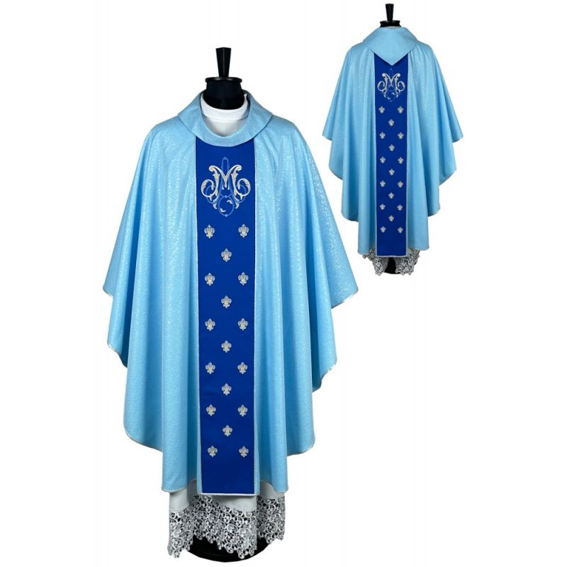 Ornat gotycki haftowany, motyw maryjny (24K) - Ornat gotycki haftowany, motyw maryjny (24K)