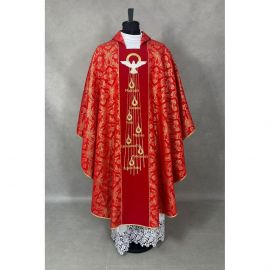 Ornat gotycki haftowany, czerwony (bierzmowanie) - Duch Święty (52K) - zdjęcie 2 - Ornat gotycki haftowany, czerwony (bierzmowanie) - Duch Święty (52K)