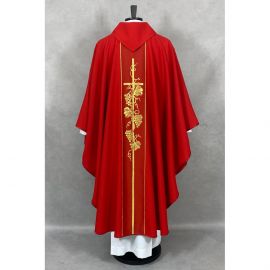 Ornat gotycki czerwony, pasy tkane (69K) - zdjęcie 3 - Ornat gotycki czerwony, pasy tkane (69K)