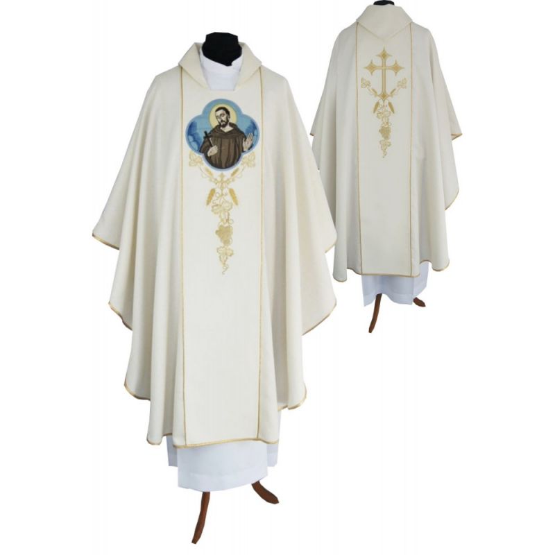 Ornat gotycki, haftowany Święty Franciszek (93K) - Ornat gotycki, haftowany Święty Franciszek (93K)