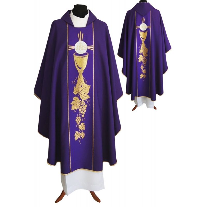 Ornat gotycki fioletowy, pas tkany (105K) - Ornat gotycki fioletowy, pas tkany (105K)