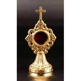 Relikwiarz mosiężny, pozłacany - 17 cm (29)
