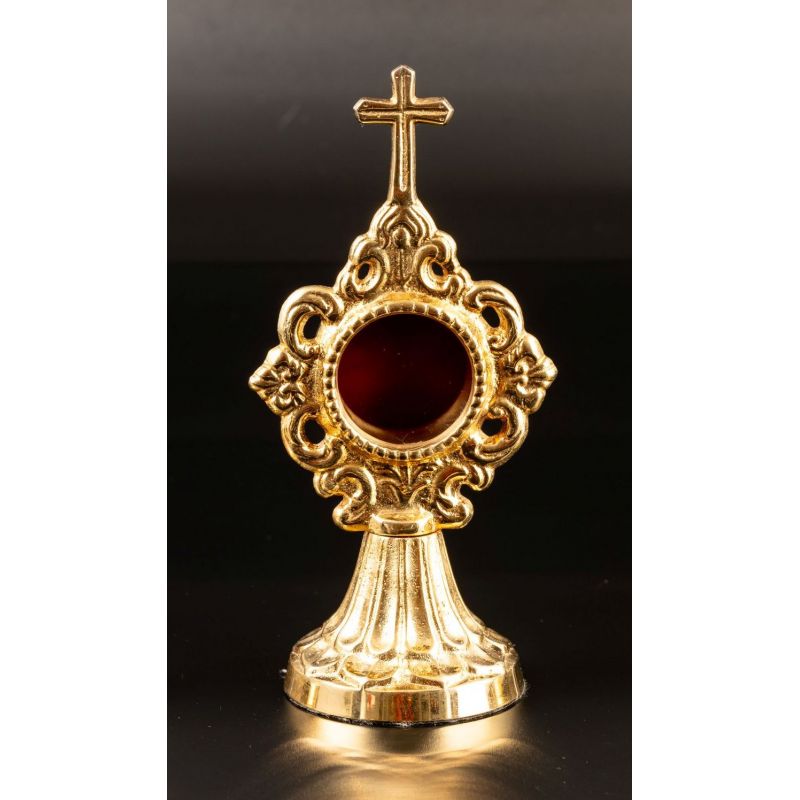 Relikwiarz mosiężny, pozłacany - 17 cm (29) - Relikwiarz mosiężny, pozłacany - 17 cm (29)