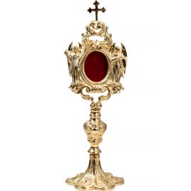 Relikwiarz mosiężny, pozłacany - 31 cm (31)