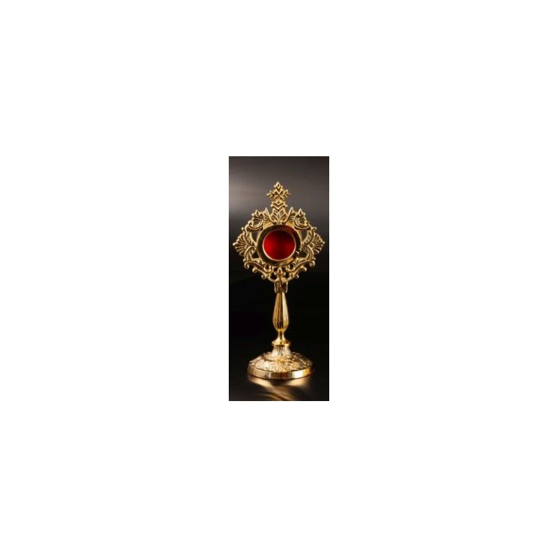 Relikwiarz mosiężny, pozłacany - 21 cm (36) - Relikwiarz mosiężny, pozłacany - 21 cm (36)