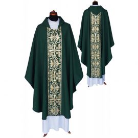 Ornat gotycki zielony, pas tkany krzyż (119K)