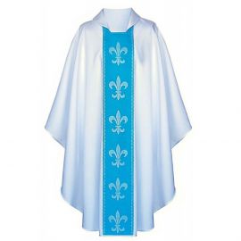 Ornat gotycki maryjny biały, pas tkany (137K) - Ornaty Maryjne