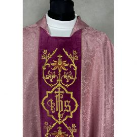 Ornat gotycki blady różowy, haftowany pas aksamit (149K) - zdjęcie 4 - Ornat gotycki blady różowy, haftowany pas aksamit (149K)