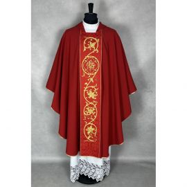 Ornat gotycki czerwony, haftowany, materiał strecz (174K) - zdjęcie 3 - Ornat gotycki czerwony, haftowany, materiał strecz (174K)