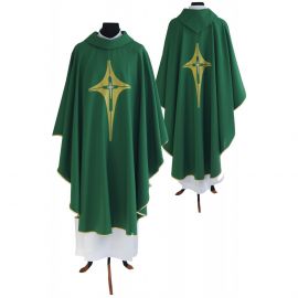 Ornat gotycki zielony, motyw krzyża (183K) - zdjęcie 2 - Ornat gotycki zielony, motyw krzyża (183K)