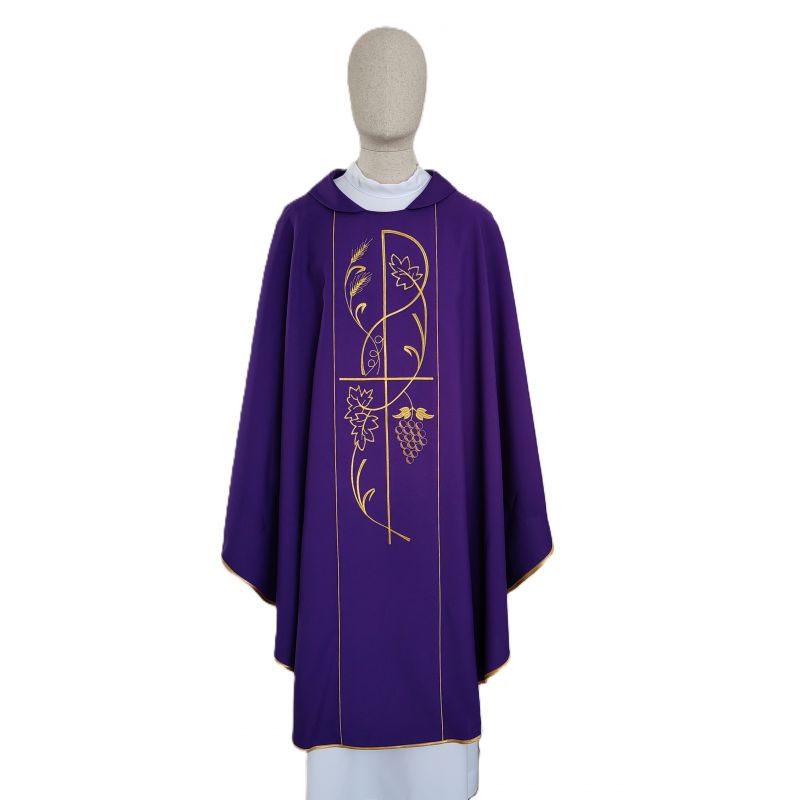 Ornat haftowany P + winogrona - kolory liturgiczne (1T) - Ornat haftowany P + winogrona - kolory liturgiczne (1T)