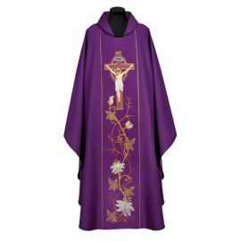 Ornat bogato haftowany - Pan Jezus na krzyżu (001A)