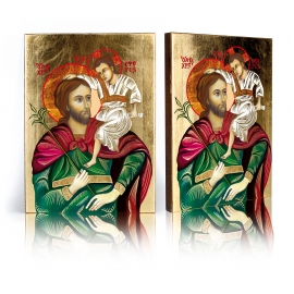 Ikona Święty Krzysztof z Dzieciątkiem Jezus - zdjęcie 3 - Ikona Święty Krzysztof z Dzieciątkiem Jezus