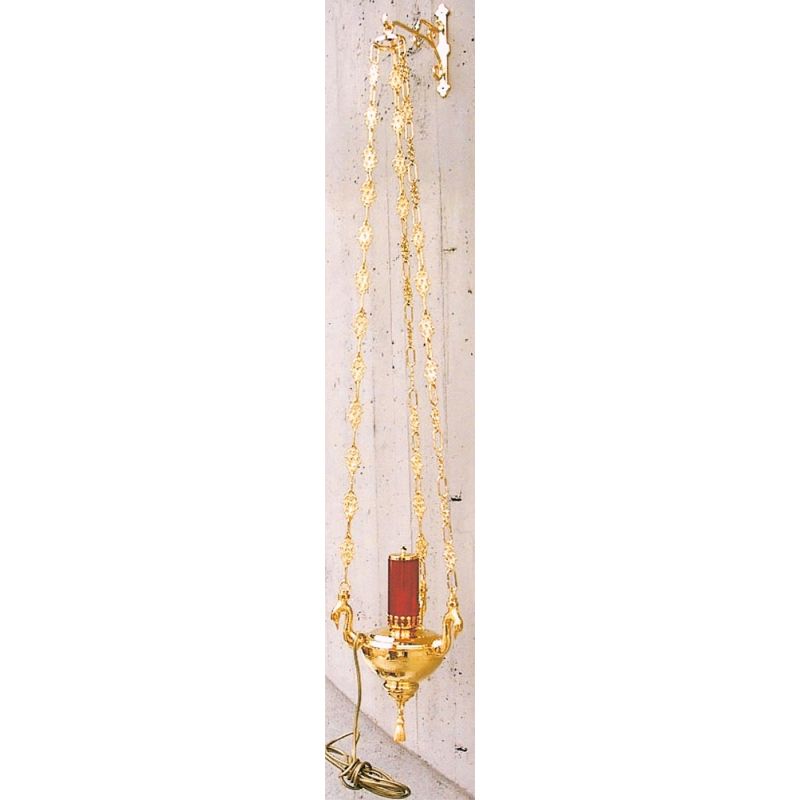 Lampka wieczna, wisząca, elektryczna lub oliwna - 38 cm. - Lampka wieczna, wisząca, elektryczna lub oliwna - 38 cm.