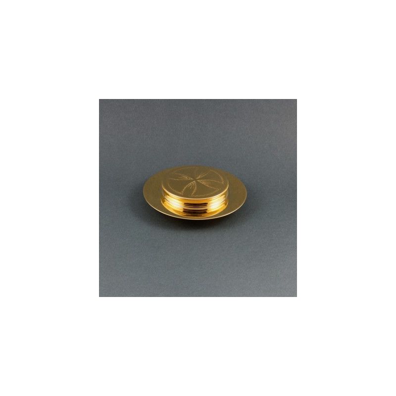 Patena do chorych mała,  mosiężna pozłacana śr. 11 cm - Patena do chorych mała,  mosiężna pozłacana śr. 11 cm