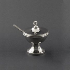 Łódka mosiężna niklowana wys. 12 cm - TRYBULARZE, ŁÓDKI