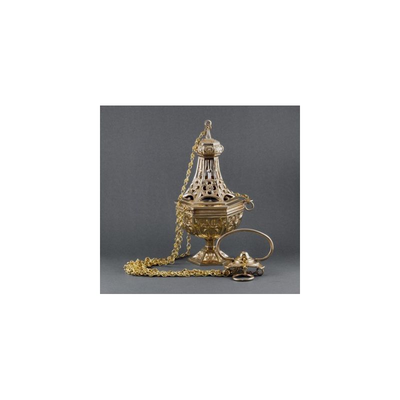 Trybularz mosiężny odlewany wys. 26 cm - Trybularz mosiężny odlewany wys. 26 cm