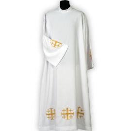 Alba kapłańska haftowana, krzyże jerozolimskie (14) - KOMŻE I ALBY  KAPŁAŃSKIE