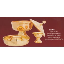 Puszka liturgiczna pod dwiema postaciami - 19 cm - zdjęcie 2 - Puszka liturgiczna pod dwiema postaciami - 19 cm