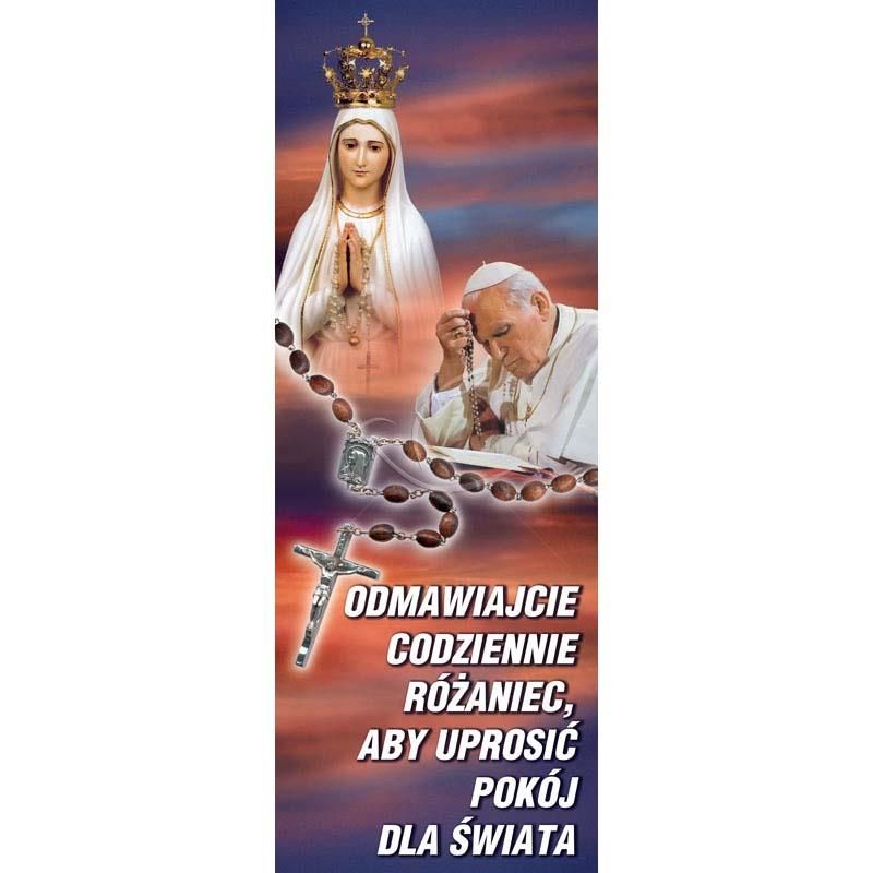 Baner - Odmawiajcie codziennie różaniec, aby uprosić pokój dla świata - Baner - Odmawiajcie codziennie różaniec, aby uprosić pokój dla świata