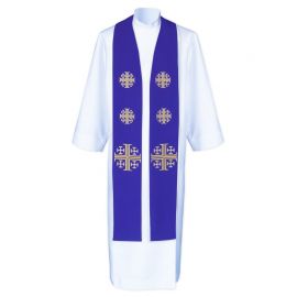 Stuła kapłańska do koncelebry - Krzyże Jerozolimskie (8) - zdjęcie 2 - Stuła kapłańska do koncelebry - Krzyże Jerozolimskie (8)