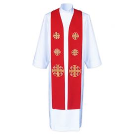 Stuła kapłańska do koncelebry - Krzyże Jerozolimskie (8) - zdjęcie 4 - Stuła kapłańska do koncelebry - Krzyże Jerozolimskie (8)