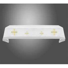 Obrus ołtarzowy haftowany - Krzyże Jerozolimskie - OBRUSY OŁTARZOWE