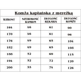 Komża kapłańska lniana - czerwona wstawka - zdjęcie 2 - Komża kapłańska lniana - czerwona wstawka